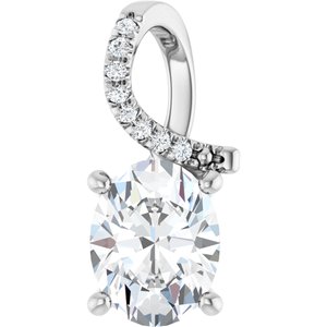 18K White Gold 9x7 mm Oval Pendant Mounting