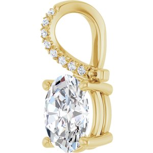10K Yellow Gold 9x7 mm Oval Pendant Mounting – image 3