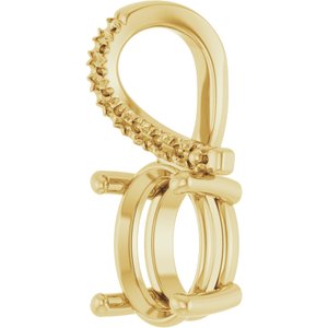 10K Yellow Gold 9x7 mm Oval Pendant Mounting – image 4