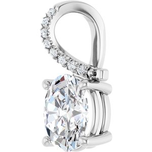 14K X1 White Gold 9x7 mm Oval Pendant Mounting – image 3