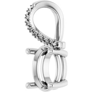 18K White Gold 9x7 mm Oval Pendant Mounting – image 4