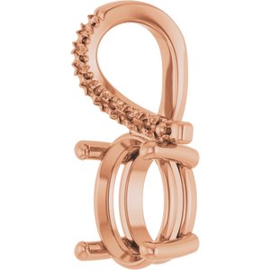 14K Rose Gold 9x7 mm Oval Pendant Mounting – image 4