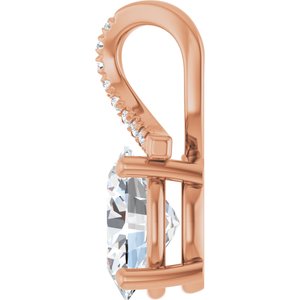 18K Rose Gold 9x7 mm Oval Pendant Mounting – image 5