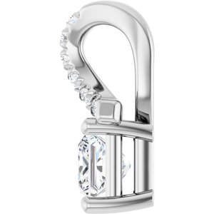 14K White Gold 3.75x3.75 mm Square Pendant Mounting – image 5