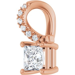10K Rose Gold 3.75x3.75 mm Square Pendant Mounting – image 3