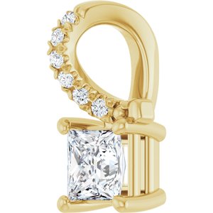 18K Yellow Gold 3.75x3.75 mm Square Pendant Mounting – image 3