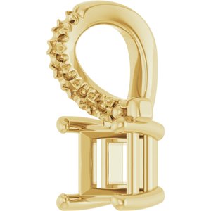 18K Yellow Gold 3.75x3.75 mm Square Pendant Mounting – image 4