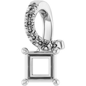 Continuum Sterling Silver 3.75x3.75 mm Square Pendant Mounting – image 2