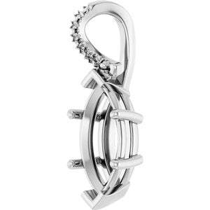 18K White Gold 14x7 mm Marquise Pendant Mounting – image 4
