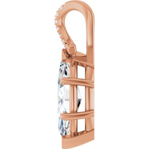 14K Rose Gold 14x7 mm Marquise Pendant Mounting – image 5