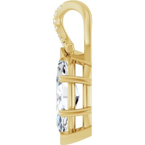 10K Yellow Gold 14x7 mm Marquise Pendant Mounting – image 5
