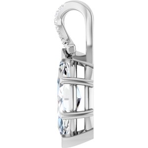 18K White Gold 14x7 mm Marquise Pendant Mounting – image 5