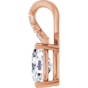 14K Rose Gold 9x7 mm Elongated Cushion Pendant Mounting – image 5