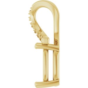 14K Yellow Gold 9x7 mm Elongated Cushion Pendant Mounting – image 6