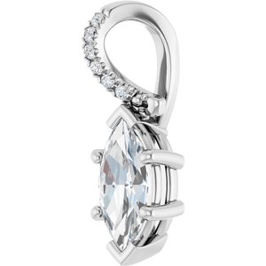 14K X1 White Gold 9x4.5 mm Marquise Pendant Mounting – image 3
