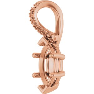 18K Rose Gold 9x4.5 mm Marquise Pendant Mounting – image 4