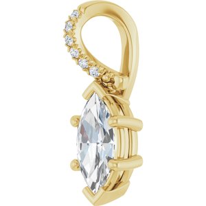 18K Yellow Gold 9x4.5 mm Marquise Pendant Mounting – image 3