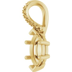 10K Yellow Gold 9x4.5 mm Marquise Pendant Mounting – image 4