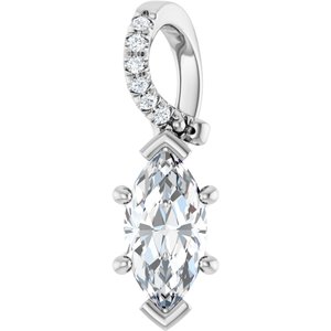 18K White Gold 9x4.5 mm Marquise Pendant Mounting