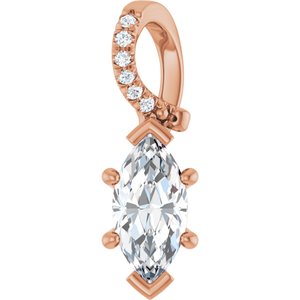 18K Rose Gold 9x4.5 mm Marquise Pendant Mounting
