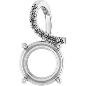 14K White Gold 11 mm Round Pendant Mounting – image 2