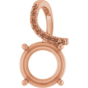 14K Rose Gold 11 mm Round Pendant Mounting – image 2