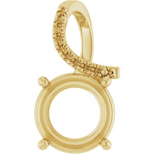 18K Yellow Gold 11 mm Round Pendant Mounting – image 2