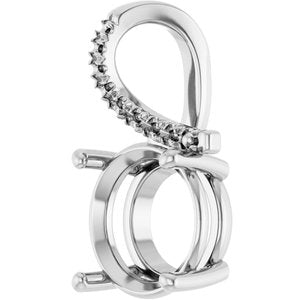 14K White Gold 11 mm Round Pendant Mounting – image 4
