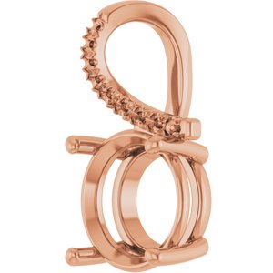 14K Rose Gold 11 mm Round Pendant Mounting – image 4