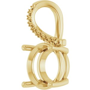 18K Yellow Gold 11 mm Round Pendant Mounting – image 4