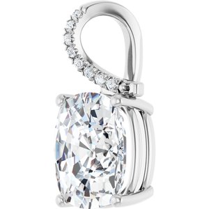 Sterling Silver 12x10 mm Elongated Cushion Pendant Mounting – image 3