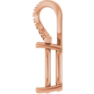 10K Rose Gold 12x10 mm Elongated Cushion Pendant Mounting – image 6