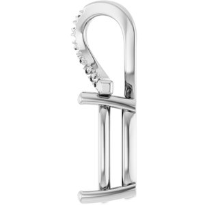 18K White Gold 12x10 mm Elongated Cushion Pendant Mounting – image 6