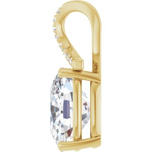 10K Yellow Gold 12x10 mm Elongated Cushion Pendant Mounting – image 5