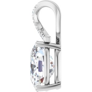 Sterling Silver 12x10 mm Elongated Cushion Pendant Mounting – image 5