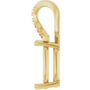 14K Yellow Gold 12x10 mm Elongated Cushion Pendant Mounting – image 6