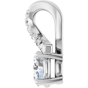 14K White Gold 4.5x3.5 mm Oval Pendant Mounting – image 5