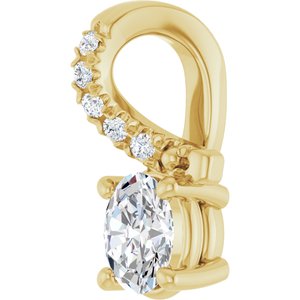 18K Yellow Gold 4.5x3.5 mm Oval Pendant Mounting – image 3
