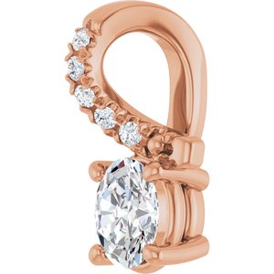14K Rose Gold 4.5x3.5 mm Oval Pendant Mounting – image 3