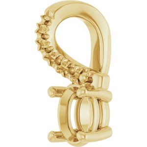 18K Yellow Gold 4.5x3.5 mm Oval Pendant Mounting – image 4