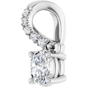 14K White Gold 4.5x3.5 mm Oval Pendant Mounting – image 3