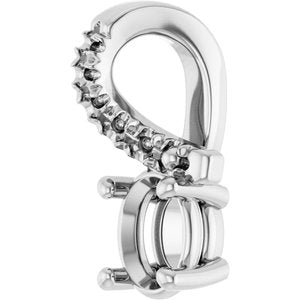 14K White Gold 4.5x3.5 mm Oval Pendant Mounting – image 4