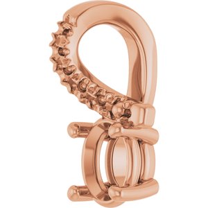 18K Rose Gold 4.5x3.5 mm Oval Pendant Mounting – image 4