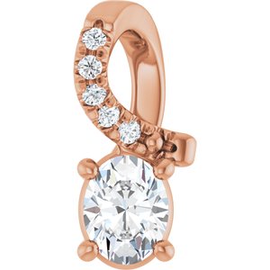 18K Rose Gold 4.5x3.5 mm Oval Pendant Mounting