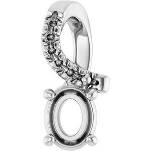 18K White Gold 4.5x3.5 mm Oval Pendant Mounting – image 2