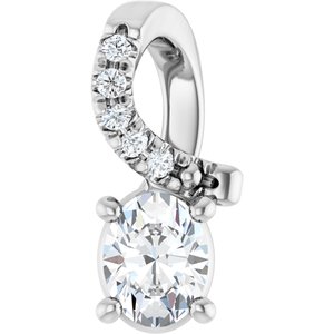 14K X1 White Gold 4.5x3.5 mm Oval Pendant Mounting
