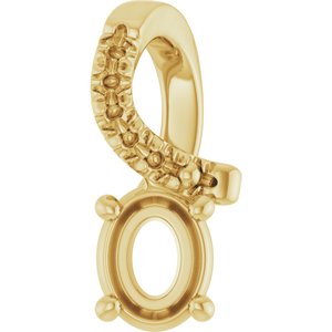 14K Yellow Gold 4.5x3.5 mm Oval Pendant Mounting – image 2