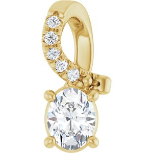 14K Yellow Gold 4.5x3.5 mm Oval Pendant Mounting