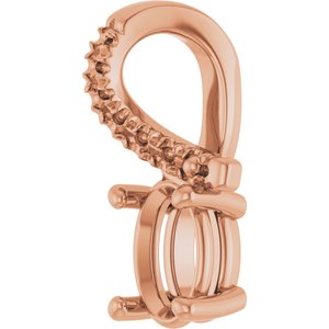 18K Rose Gold 6x4 mm Oval Pendant Mounting – image 4