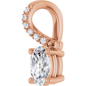 18K Rose Gold 6x4 mm Oval Pendant Mounting – image 3